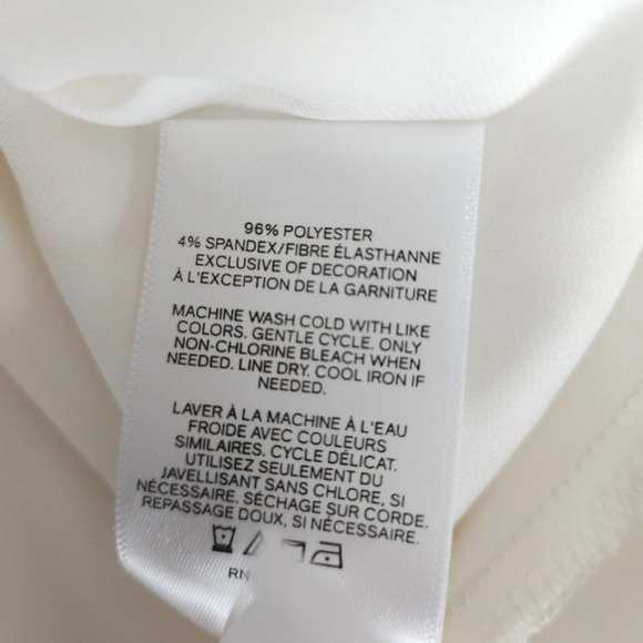 Express Peplum Blouse Satin Ivory Dolman Sleeve Tassel V Neck Top Shirt - Picture 8 of 8